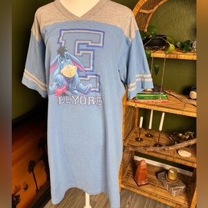 Eeyore Light Blue Graphic Jersey Vneck Tee Dress